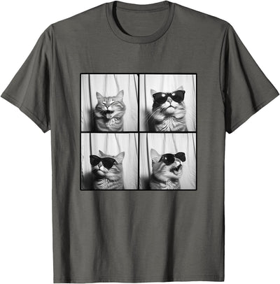 Funny Cat Memes Women Cool Pics Mom Gift Apparel Funny Photobooth Cat Selfie Photostrip Cute Laugh Cat Lover T-Shirt