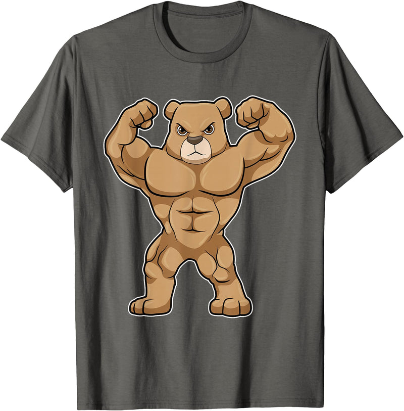 Snabdesign84 Bear Bodybuilder Bodybuilding Sports T-Shirt - Asphalt Grey