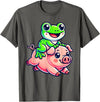 Cute Frog Pig Apparel Kawaii Frog Pig T-Shirt - Asphalt Grey