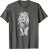 Laroli Aesthetic Art White Paint Art Lion Lions T-Shirt - Asphalt Grey