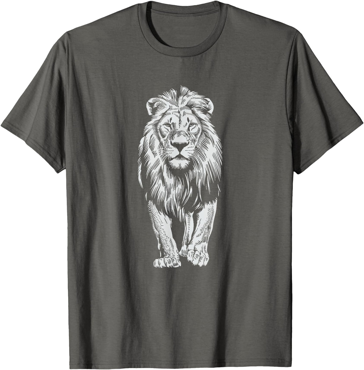 Laroli Aesthetic Art White Paint Art Lion Lions T-Shirt - Asphalt Grey