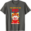 The Year Of The Pig 2031 Chinese Lunar New Year Year Of The Pig 2031 Chinese New Year Zodiac Sign Kids T-Shirt - Asphalt Grey