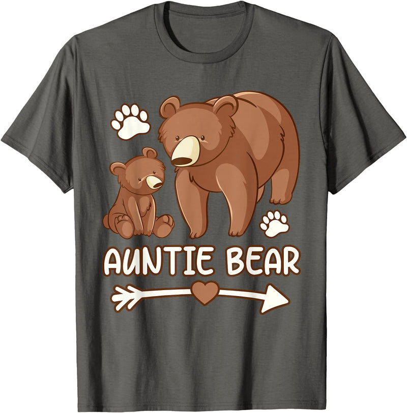 auntie bear tee shirt, aunt bear t-shirts womens Auntie bear tshirt, aunt bear t shirt for women T-Shirt - Asphalt Grey