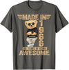 Vintage 60th Birthday 2026 Gifts Men Women 1966 60 Year Old Made in 1966 Teddy Bear 60th Birthday Men Women T-Shirt - Asphalt Grey