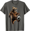 Animal Soccer Design Bear Soccer T-Shirt - Asphalt Grey
