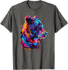 Bear Design Colourful Bear T-Shirt - Asphalt Grey