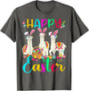 Happy Easter Three Llama Wearing Bunny Ear Happy Easter Llama Lover Three Llama Wearing Bunny Ear T-Shirt - Asphalt Grey