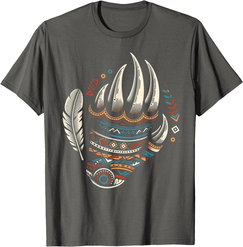 Native Indians Indigenous Bear Paw Clothing Men Native Heritage Month Proud Native American Bear Claws T-Shirt - Asphalt Grey