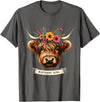 Humorous Highland Cow Gifts Highland Cow Birthday Girl Party T-Shirt - Asphalt Grey