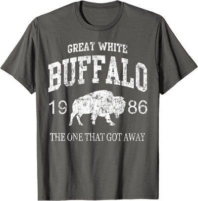 Cow Styley Great White Buffalo One That Got Away Adults T-Shirt