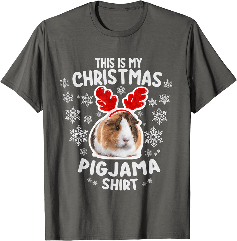CUTE FAMILY GUINEAPIG CHRISTMAS FOR POTATO LOVER'S GUINEA PIG CHRISTMAS PAJAMA FOR WOMEN AND MEN T-Shirt - Asphalt Grey