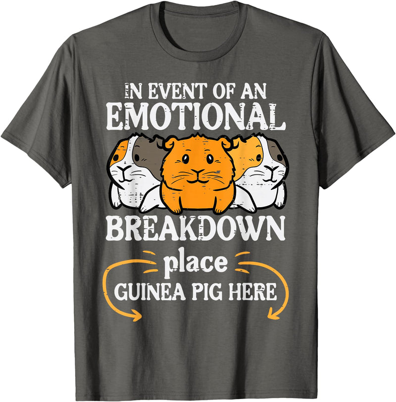 Guinea Pig Shirts For Men Women Kids Gift Emotional Breakdown Place Guinea Pig Cavy Pet Women Men Kids T-Shirt - Asphalt Grey
