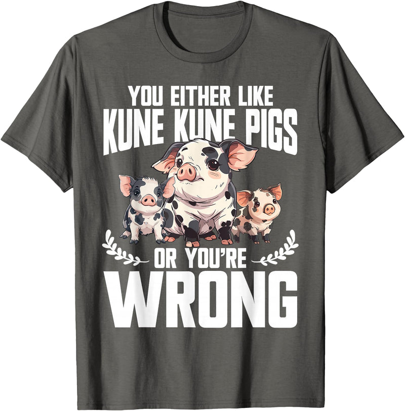 Kune Kune Pig Accessories & KuneKune Clothes Kune Kune Pig Lover Pig Breeder Supplies Kunekune Pig T-Shirt - Asphalt Grey