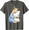 Funny Sleepy Llama Animal Lovers Pajama Llama Sleeping in Cute Pajamas Sleep T-Shirt - Asphalt Grey