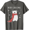 Christmas Holiday X-Mas New Year 2020 Party Gifts Cute Polar Bear Scarf Merry Christmas Xmas Holidays Gift Tee T-Shirt - Asphalt Grey