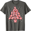Pig Christmas Tree Funny Xmas Gifts Apparel Pig Christmas Tree Funny Pig Lover Gift Idea for Xmas Tree T-Shirt - Asphalt Grey