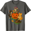 Cat Pumpkin Halloween Spooky Season Vintage Cute Cat Pumpkin Master Builder Halloween Spooky Season T-Shirt - Asphalt Grey