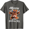 Mommy Highland Cow Birthday Girl Mommy Of The Birthday Girl Highland Cow Farm Family T-Shirt - Asphalt Grey