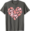 Pig Heart Lover Gift Co. Pig For Women Girls Kids Heart Shape Poses Cute Pig T-Shirt - Asphalt Grey