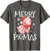 Christmas Funny Gifts Merry Pigmas Funny Pig Christmas Lights Tree Xmas Funny T-Shirt - Asphalt Grey