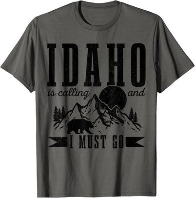 Idaho Is Calling & I Must Go Bear Mountains Vintage Gift T-Shirt