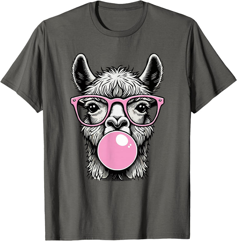Llama Lovers Funny Animal Tee for Men Women & Kids Cute Llama Shirt for Women Funny Llama Lovers T-Shirt - Asphalt Grey