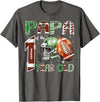 One Year Old Football Birthday Boy Matching Papa of The 1 Year Old Football Lover 1st Birthday Boy T-Shirt - Asphalt Grey