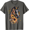 Just a girl who loves horses Co. Sunflower American Paint Horse Lover CowGirl Horse Portrait T-Shirt - Asphalt Grey