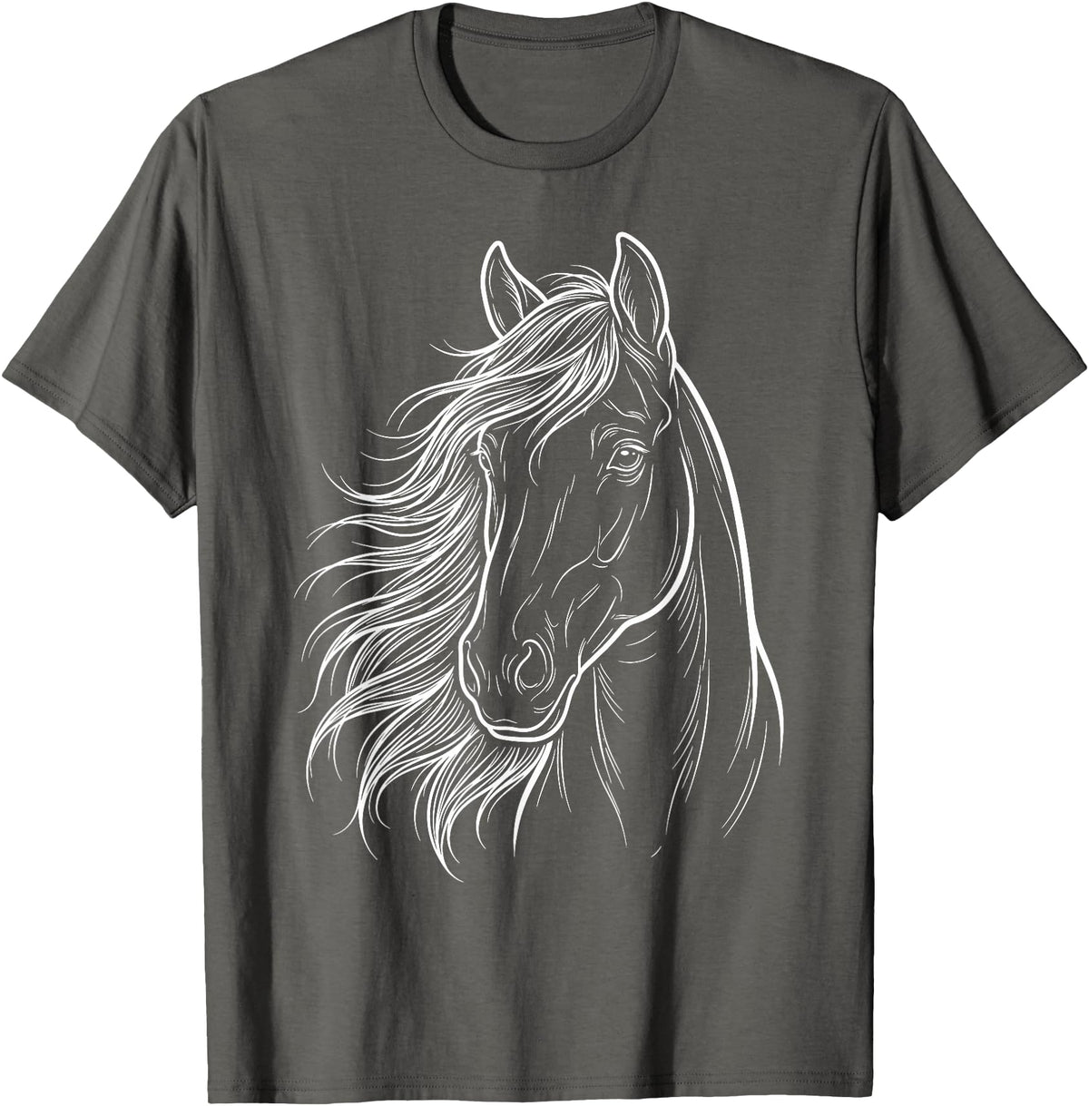 Elegant Horse Silhouette tee for Horse Lovers Cute & Elegant Horse Silhouette Art for Horse Lovers T-Shirt - Asphalt Grey