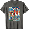 Buffalo New York Waterfront Wonder Buffalo New York NY Waterfront Wonder SD391 T-Shirt - Asphalt Grey