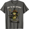 Funny Witch Frog Off To Be Spooky Halloween T-Shirt - Asphalt Grey