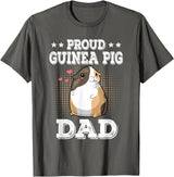 Guinea Pig Lover Apparel Women Girl T-Shirt Gifts Proud Guinea Pig Dad Funny Guinea Pig Fathers Day Gift T-Shirt - Asphalt Grey