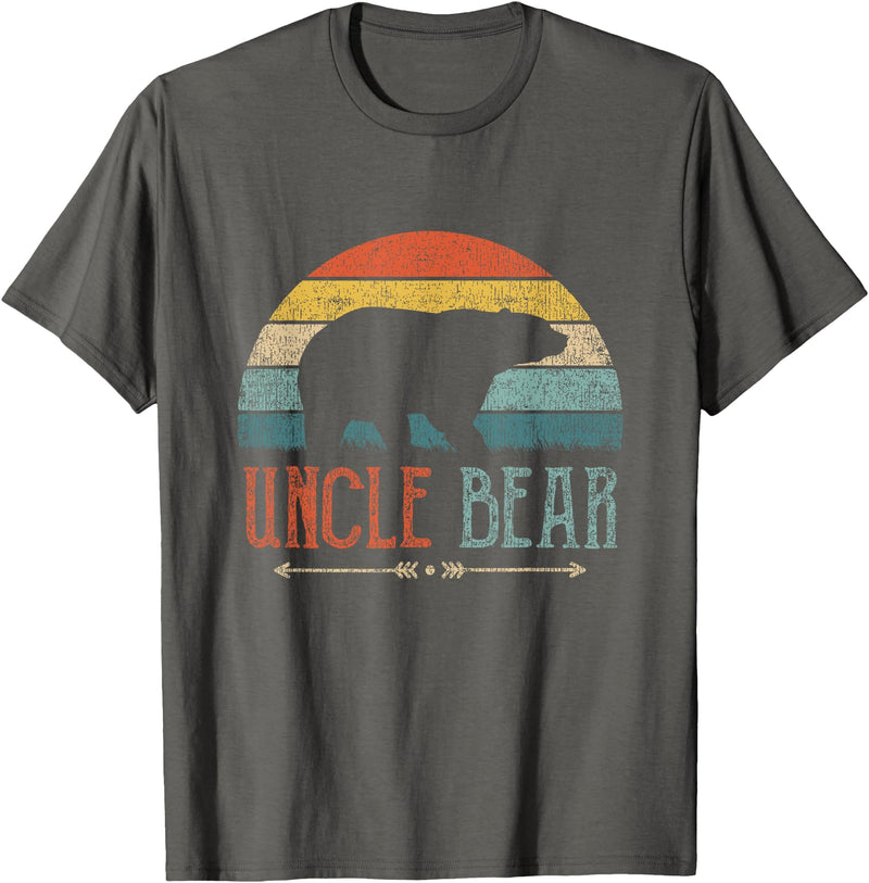 Cute Bear Family Matching Shirts & Gifts Uncle Bear Funny Gift Retro Vintage Uncle Bear T-Shirt - Asphalt Grey