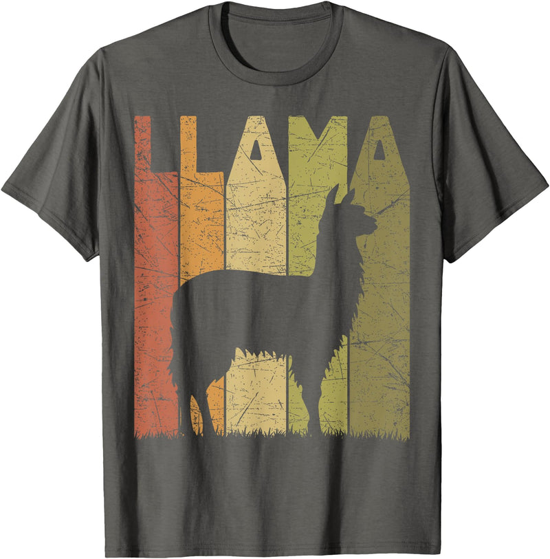 Alpaca Llama Vintage Llama Farming Designs. Llama Vintage Alpaca Llama Lover Retro Alpaca Farmer T-Shirt - Asphalt Grey