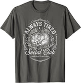 Hamster Always Tired Club Funny Sleepy T-Shirt - Asphalt Grey