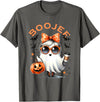 Spooky Halloween Ghost Reading Books Women Girl T Boo JEE Ghost with Coffee Coquette Bow Halloween Women Girl T-Shirt -