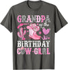 Pink Western Cowgirl Bday Party Family Matching Grandpa Of The Birthday Cow-Girl Rodeo Cowgirl Bday T-Shirt - Asphalt Grey