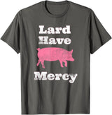 I Love Bacon Funny Apparel Tee Shirts Lard Have Mercy Bacon Breakfast Pig Hog Funny T Shirt T-Shirt - Asphalt Grey