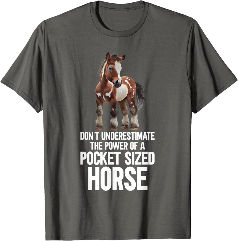 Funny Miniature Horses Gifts Miniature Horse Mini Horse Pet Tiny Horse Lover Pony T-Shirt - Asphalt Grey