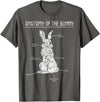 Rabbit Anatomy Bunny Lover Animal Pet Owner Gift T-Shirt in Asphalt Grey