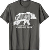 Vintage Yellowstone Retro Tees Tanks Tops Grizzly Bear Yellowstone National Park Est. 1872 T-Shirt - Asphalt Grey