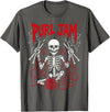 Bone Knitting Co. Purl Jam Skeleton Knitting Craft Lover Funny Design T-Shirt - Asphalt Grey