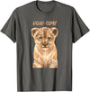 Safari Animals | African Wildlife Animals ROARSOME | Cute Lion Cub | Baby Lion Safari Wild Animal Pun T-Shirt - Asphalt Grey