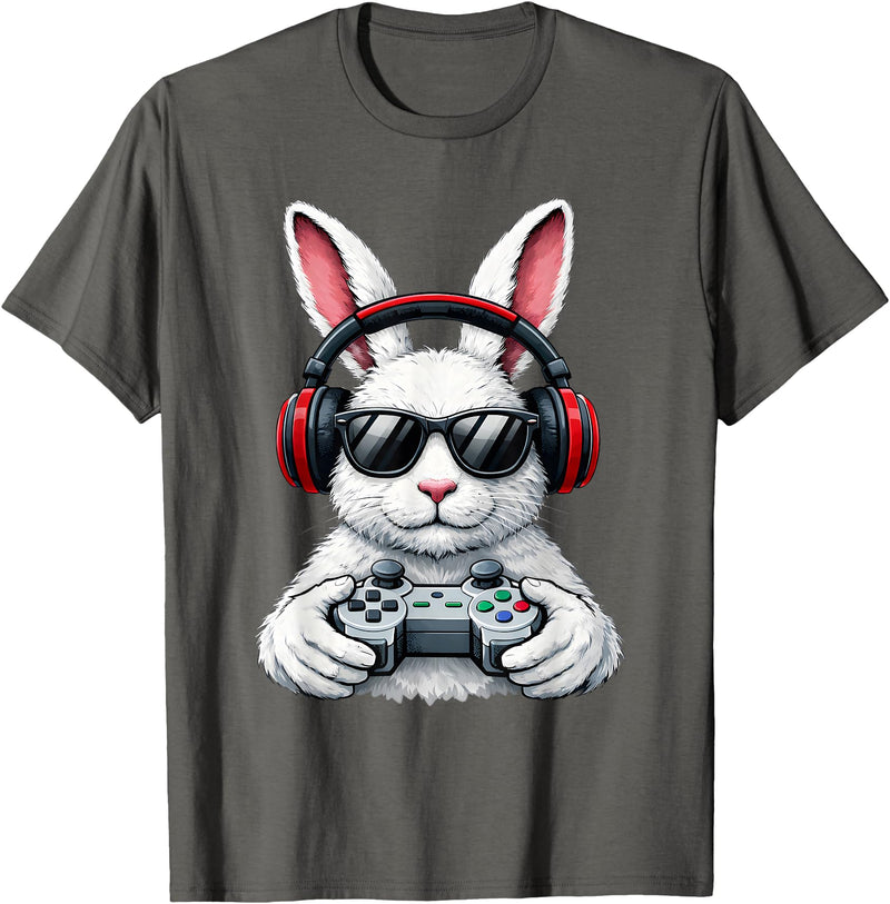 Funny Gaming Game Rabbit Easter Men Boy Toddler Kid T-Shirt in Asphalt Grey