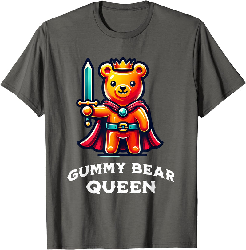 Gummy Bear Funny Quote Gummy Bear Queen Funny Gummy Bear Lovers Saying Illustration T-Shirt - Asphalt Grey