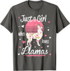 Pack A Punch Just A Girl Who Loves Llamas Llama Shirt Vintage T-Shirt - Asphalt Grey