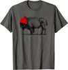 Buffalo Beanie Buffalo Wearing a Beanie Stocking Hat T-Shirt T-Shirt - Asphalt Grey