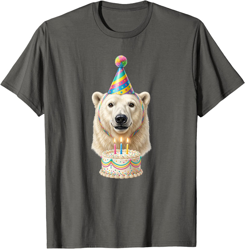Birthday Party Polar Bear Polar Bear Birthday T-Shirt - Asphalt Grey