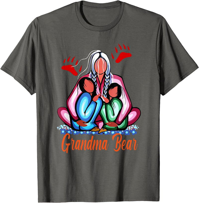 Grandma bear native american Tee Grandma bear native american T-Shirt - Asphalt Grey