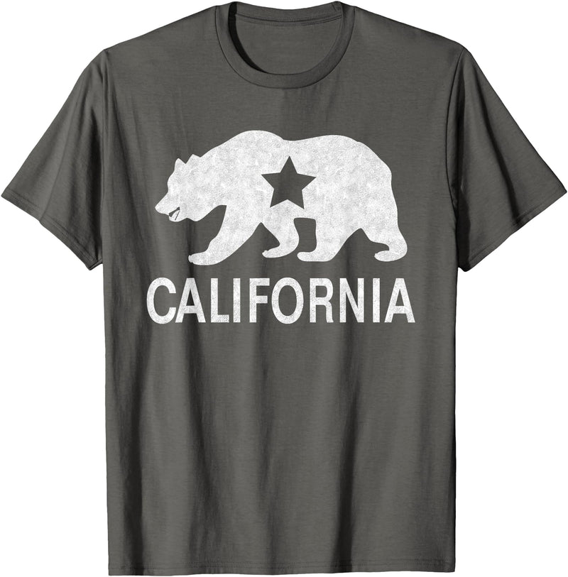 California Bear Souvenirs California State Flag Republic Of California T-Shirt - Asphalt Grey